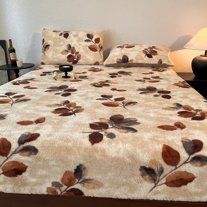 91家纺网 家纺一手货源 找家纺 子曰 2025新款加厚美拉德兔绒床笠 美拉德-曼丽