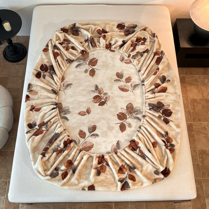 91家纺网 家纺一手货源 找家纺 子曰 2025新款加厚美拉德兔绒床笠 美拉德-曼丽