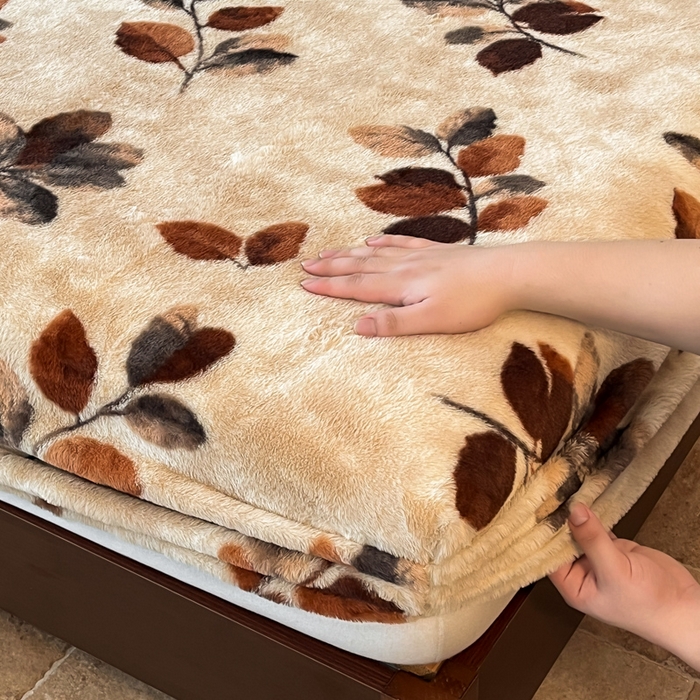 91家纺网 家纺一手货源 找家纺 子曰 2025新款加厚美拉德兔绒床笠 美拉德-曼丽