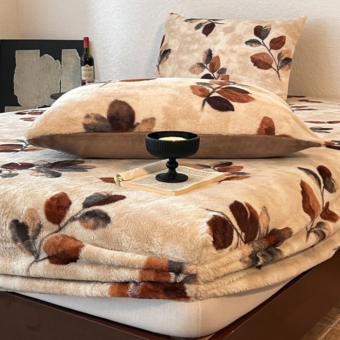 91家纺网 家纺一手货源 找家纺 子曰 2025新款加厚美拉德兔绒床笠 美拉德-曼丽