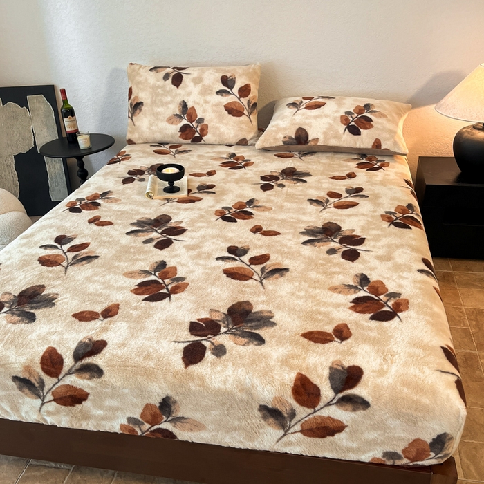 91家纺网 家纺一手货源 找家纺 子曰 2025新款加厚美拉德兔绒床笠 美拉德-曼丽