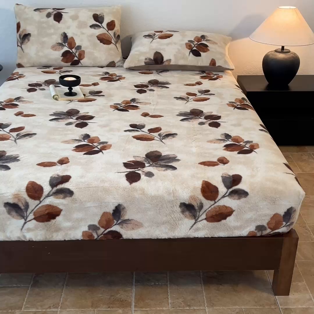 91家纺网 家纺一手货源 找家纺 子曰 2025新款加厚美拉德兔绒床笠 美拉德-曼丽