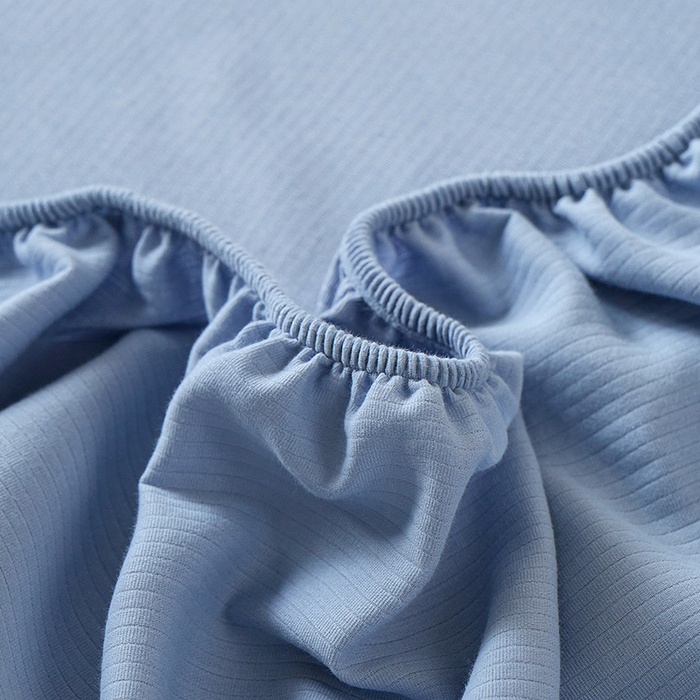 91家纺网 家纺一手货源 找家纺 千朵森 2025新款全棉纯棉提花磨毛床笠单品床笠单件单床笠 线语—雾霾蓝