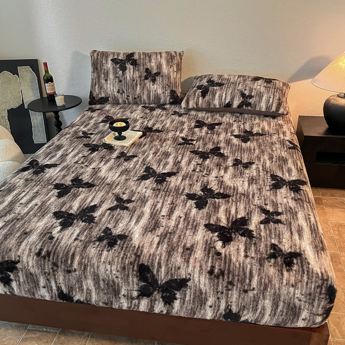 91家纺网 家纺一手货源 找家纺 子曰 2025新款加厚美拉德兔绒床笠 美拉德-梦境