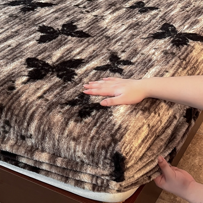 91家纺网 家纺一手货源 找家纺 子曰 2025新款加厚美拉德兔绒床笠 美拉德-梦境