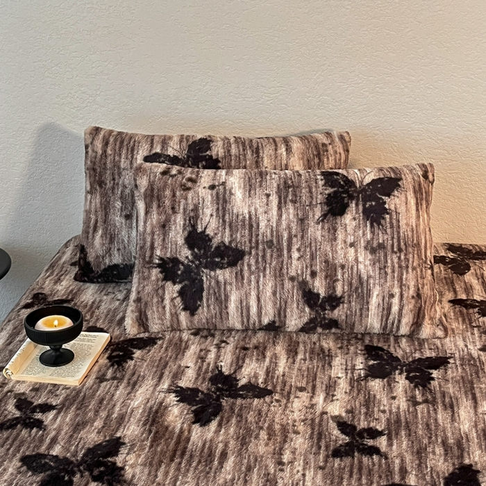 91家纺网 家纺一手货源 找家纺 子曰 2025新款加厚美拉德兔绒床笠 美拉德-梦境