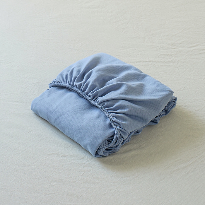 91家纺网 家纺一手货源 找家纺 千朵森 2025新款全棉纯棉提花磨毛床笠单品床笠单件单床笠 线语—雾霾蓝