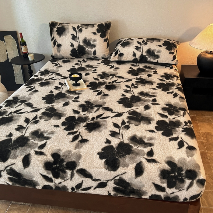 91家纺网 家纺一手货源 找家纺 子曰 2025新款加厚美拉德兔绒床笠 美拉德-莫奈