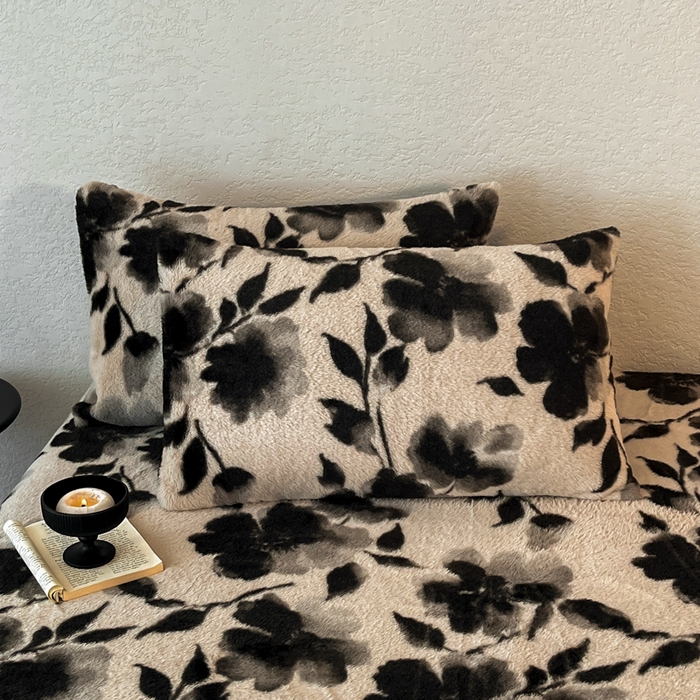 91家纺网 家纺一手货源 找家纺 子曰 2025新款加厚美拉德兔绒床笠 美拉德-莫奈