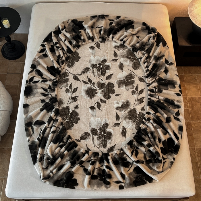 91家纺网 家纺一手货源 找家纺 子曰 2025新款加厚美拉德兔绒床笠 美拉德-莫奈