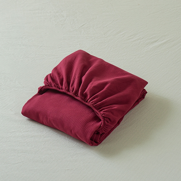 91家纺网 家纺一手货源 找家纺 千朵森 2025新款全棉纯棉提花磨毛床笠单品床笠单件单床笠 线语—喜庆红