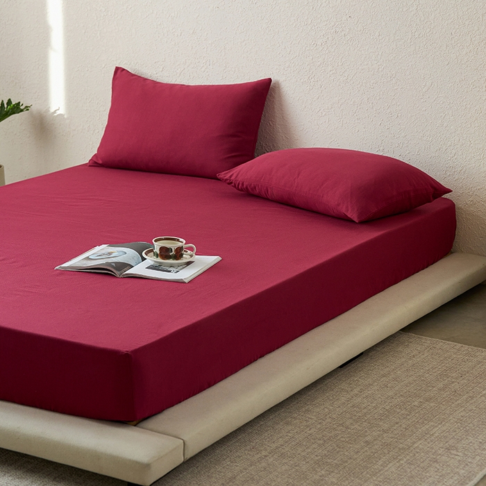 91家纺网 家纺一手货源 找家纺 千朵森 2025新款全棉纯棉提花磨毛床笠单品床笠单件单床笠 线语—喜庆红