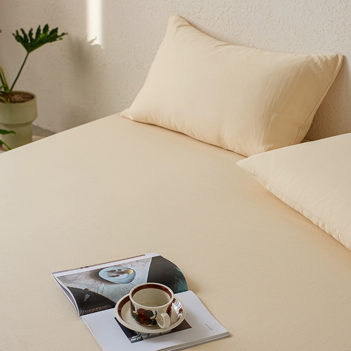 91家纺网 家纺一手货源 找家纺 千朵森 2025新款全棉纯棉提花磨毛床笠单品床笠单件单床笠 线语—杏奶米