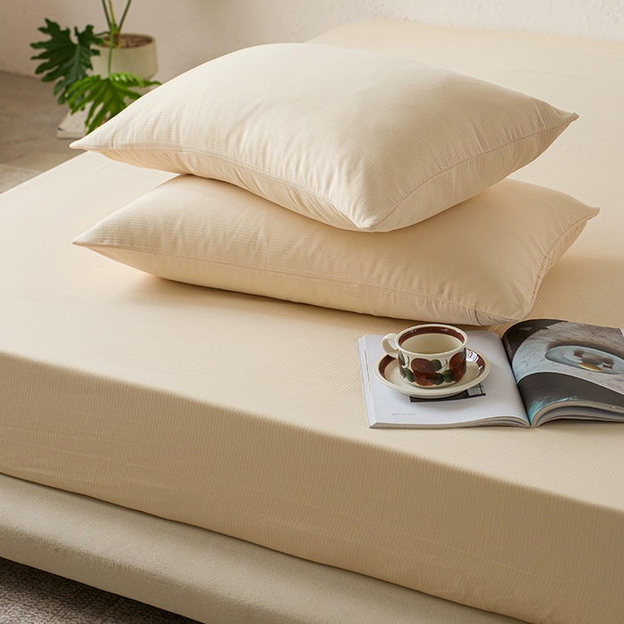 91家纺网 家纺一手货源 找家纺 千朵森 2025新款全棉纯棉提花磨毛床笠单品床笠单件单床笠 线语—杏奶米