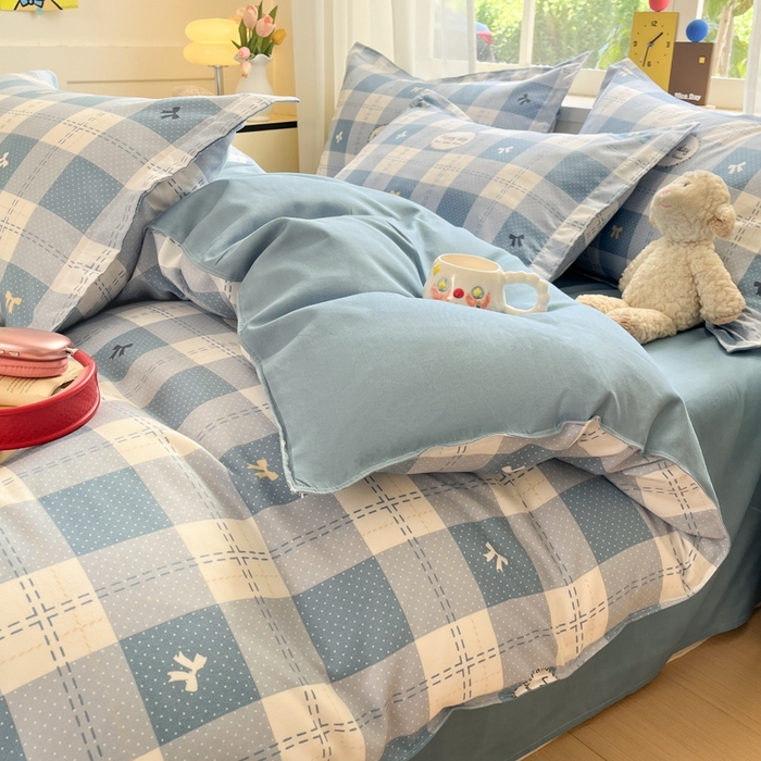 91家纺网 家纺一手货源 找家纺 好亿来家纺 2025新款植物羊绒加厚斜纹磨毛四件套及单被套系列 巴比伦