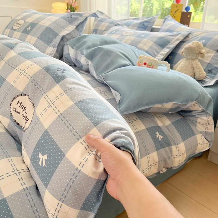 91家纺网 家纺一手货源 找家纺 好亿来家纺 2025新款植物羊绒加厚斜纹磨毛四件套及单被套系列 巴比伦