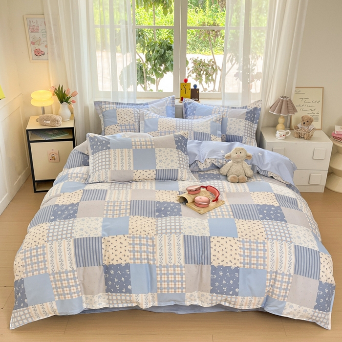 91家纺网 家纺一手货源 找家纺 好亿来家纺 2025新款植物羊绒加厚斜纹磨毛四件套及单被套系列 弗兰格