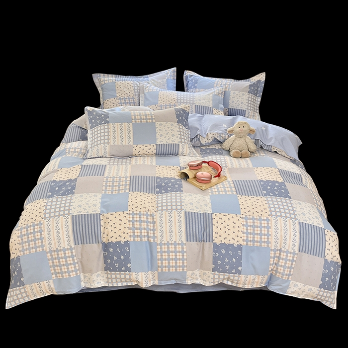 91家纺网 家纺一手货源 找家纺 好亿来家纺 2025新款植物羊绒加厚斜纹磨毛四件套及单被套系列 弗兰格