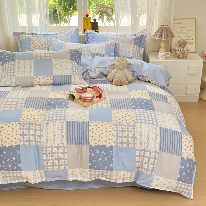 91家纺网 家纺一手货源 找家纺 好亿来家纺 2025新款植物羊绒加厚斜纹磨毛四件套及单被套系列 弗兰格