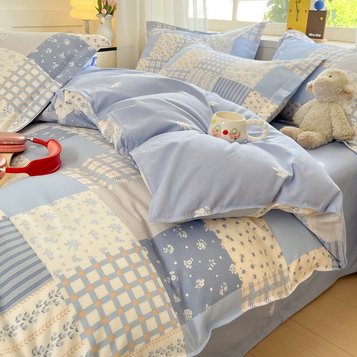 91家纺网 家纺一手货源 找家纺 好亿来家纺 2025新款植物羊绒加厚斜纹磨毛四件套及单被套系列 弗兰格