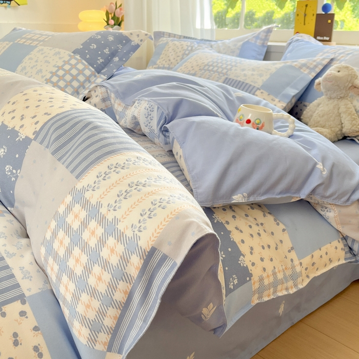 91家纺网 家纺一手货源 找家纺 好亿来家纺 2025新款植物羊绒加厚斜纹磨毛四件套及单被套系列 弗兰格