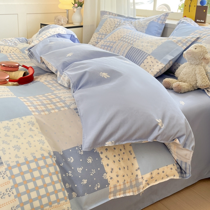 91家纺网 家纺一手货源 找家纺 好亿来家纺 2025新款植物羊绒加厚斜纹磨毛四件套及单被套系列 弗兰格