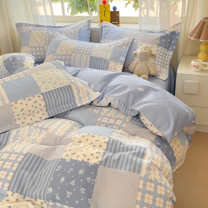 91家纺网 家纺一手货源 找家纺 好亿来家纺 2025新款植物羊绒加厚斜纹磨毛四件套及单被套系列 弗兰格