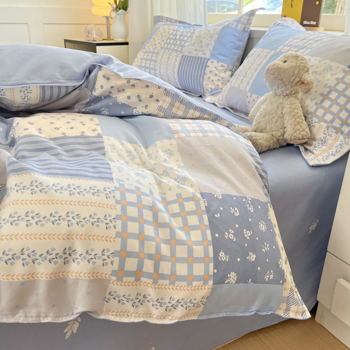 91家纺网 家纺一手货源 找家纺 好亿来家纺 2025新款植物羊绒加厚斜纹磨毛四件套及单被套系列 弗兰格