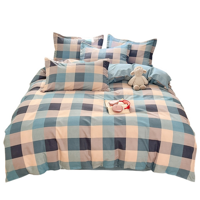 91家纺网 家纺一手货源 找家纺 好亿来家纺 2025新款植物羊绒加厚斜纹磨毛四件套及单被套系列 光年-蓝