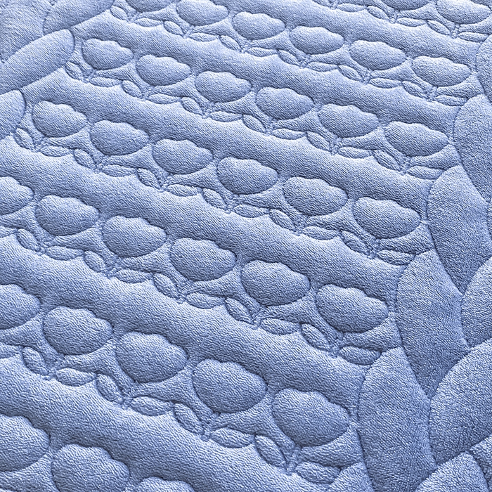 91家纺网 家纺一手货源 找家纺 摩妮卡 2025新款牛奶绒夹棉床笠三件套保护床垫 海盐蓝