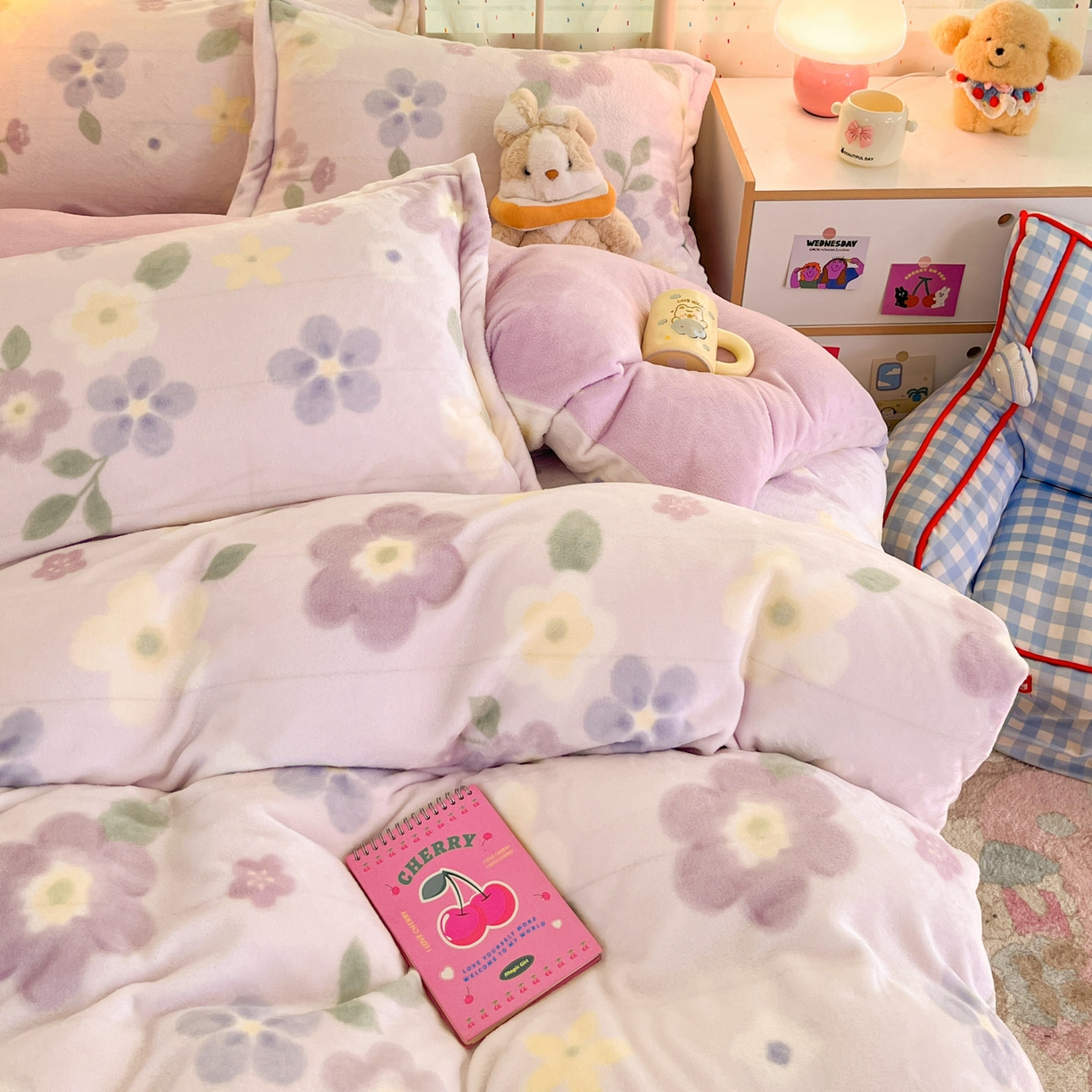 91家纺网 家纺一手货源 找家纺 川悦生活 2025新款加厚牛奶绒印花四件套 莉莉柒缇