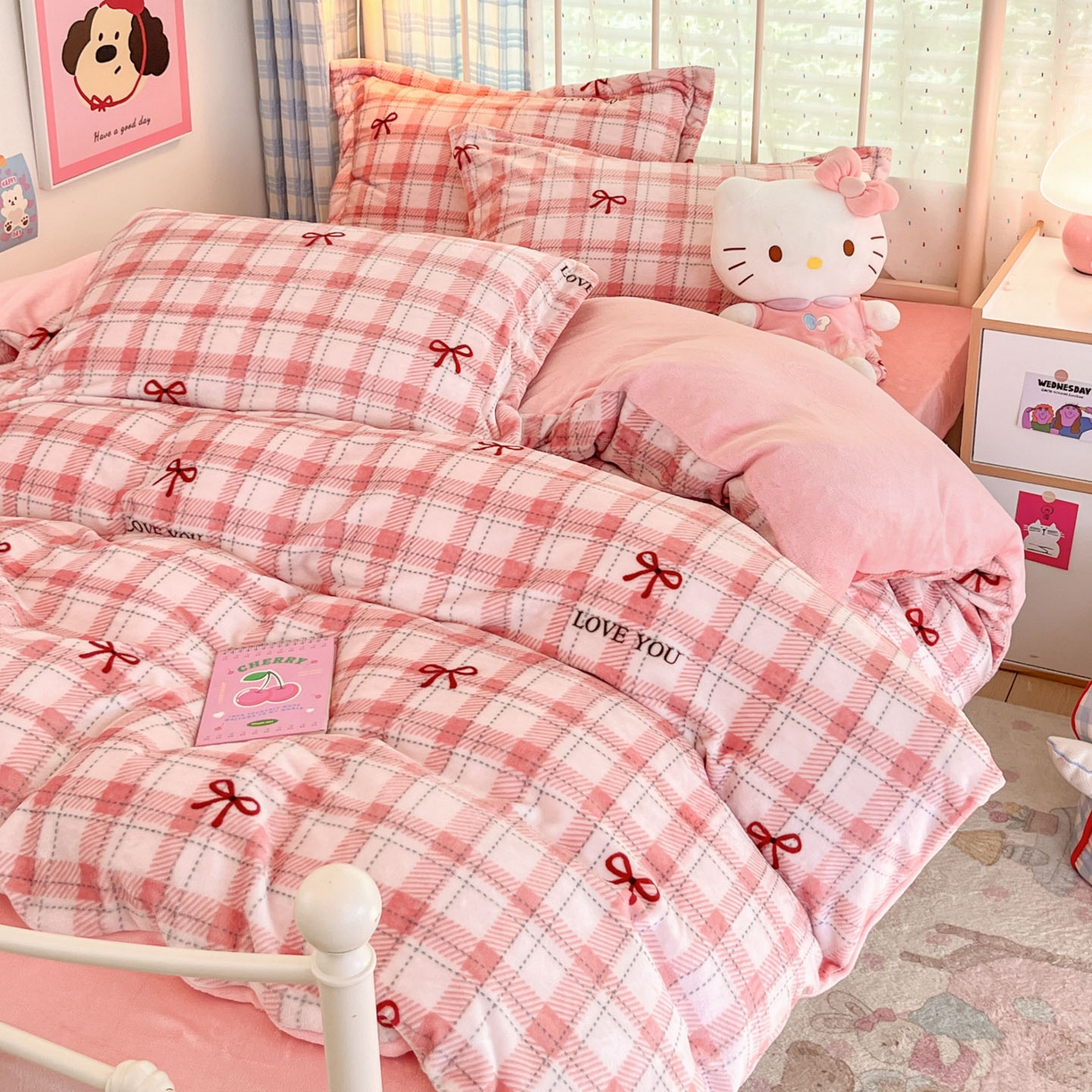 91家纺网 家纺一手货源 找家纺 川悦生活 2025新款加厚牛奶绒印花四件套 茉莉小甜