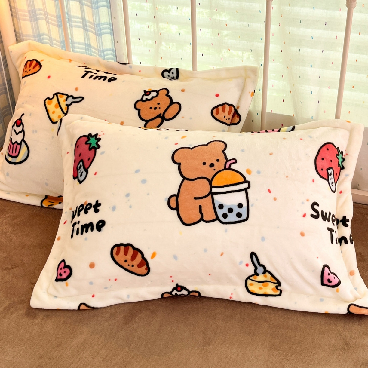 91家纺网 家纺一手货源 找家纺 川悦生活 2025新款加厚牛奶绒印花四件套 动物奶泡