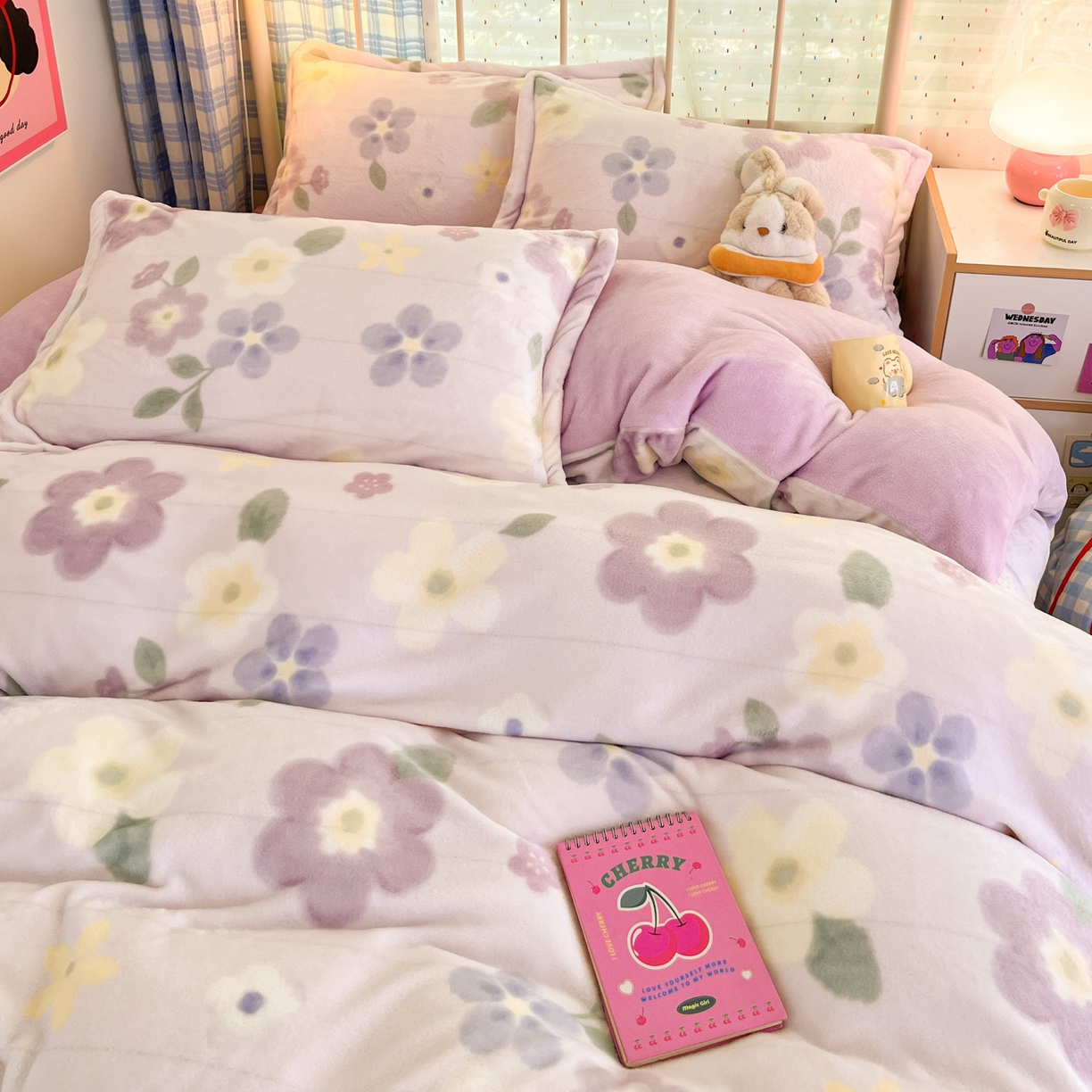 91家纺网 家纺一手货源 找家纺 川悦生活 2025新款加厚牛奶绒印花四件套 莉莉柒缇