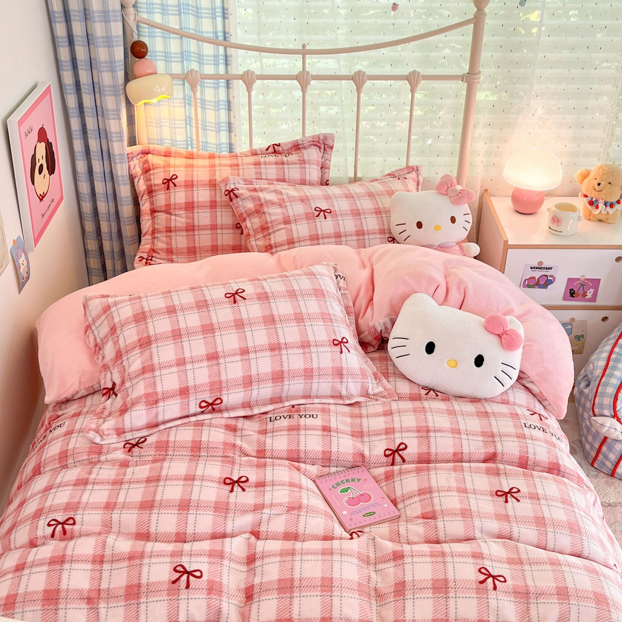 川悦生活 2025新款加厚牛奶绒印花四件套 茉莉小甜