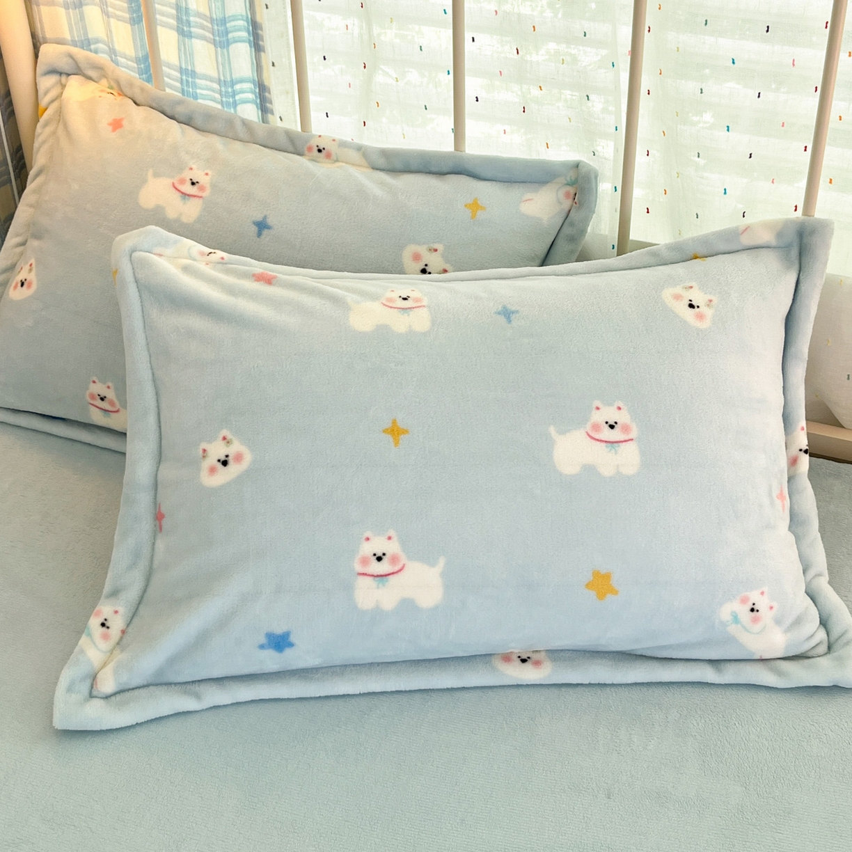 91家纺网 家纺一手货源 找家纺 川悦生活 2025新款加厚牛奶绒印花四件套 奶酥小狗