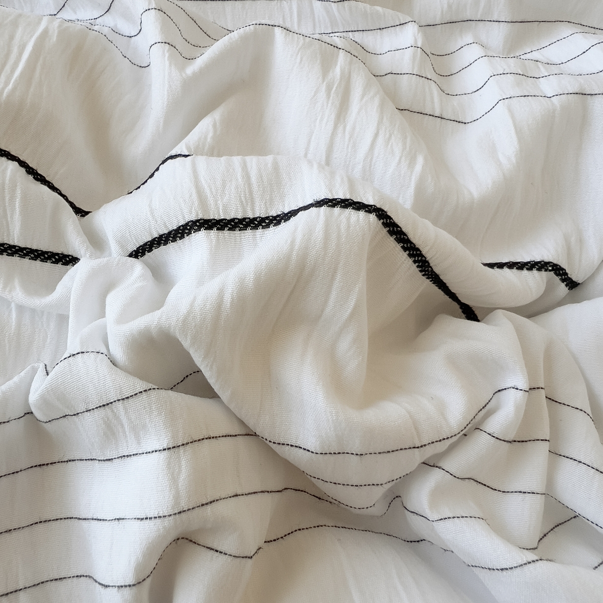 91家纺网 家纺一手货源 找家纺 优卡迪家纺馆 2025新款色织泡泡纱花边四件套 冰晶白