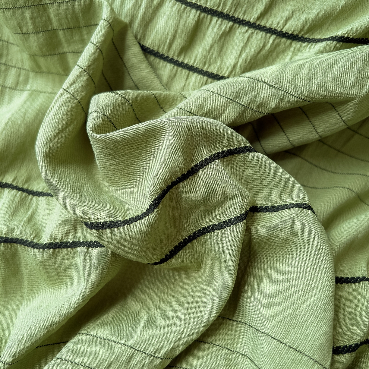 91家纺网 家纺一手货源 找家纺 优卡迪家纺馆 2025新款色织泡泡纱花边四件套 豆蔻绿