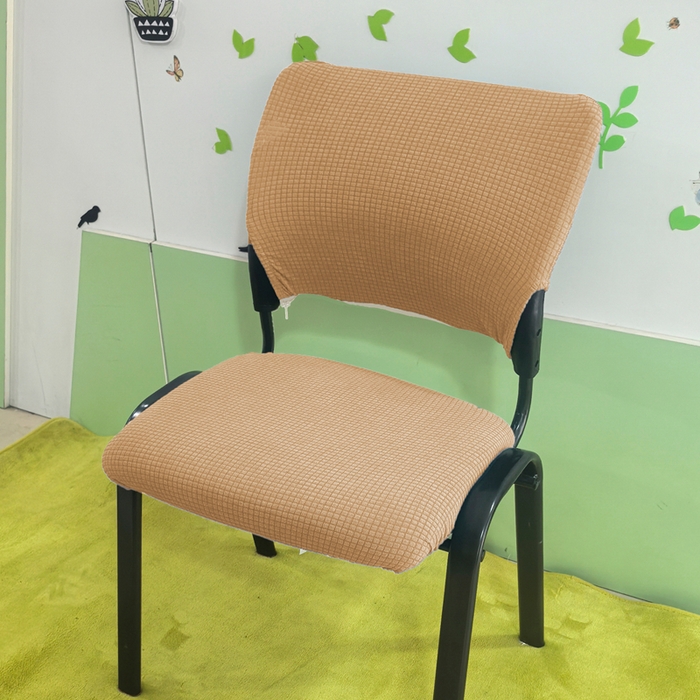 91家纺网 家纺一手货源 找家纺 （总）壹零特色家纺 2025新款弹力防水华夫格培训椅套 纯色带桌板椅子套-标准款