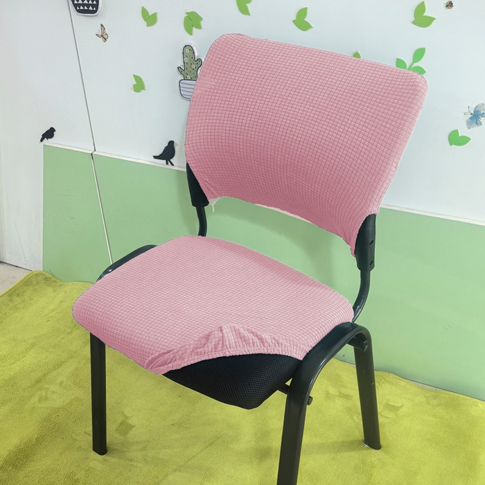 91家纺网 家纺一手货源 找家纺 （总）壹零特色家纺 2025新款弹力防水华夫格培训椅套 纯色带桌板椅子套-标准款