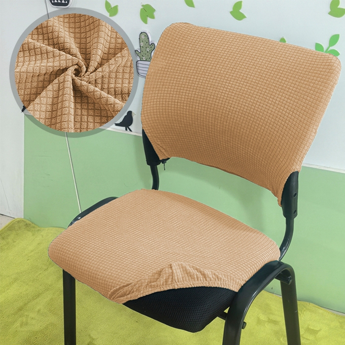 91家纺网 家纺一手货源 找家纺 （总）壹零特色家纺 2025新款弹力防水华夫格培训椅套 纯色带桌板椅子套-标准款