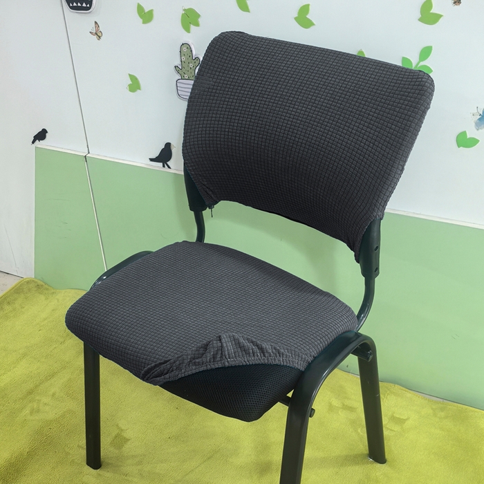 91家纺网 家纺一手货源 找家纺 （总）壹零特色家纺 2025新款弹力防水华夫格培训椅套 纯色带桌板椅子套-标准款