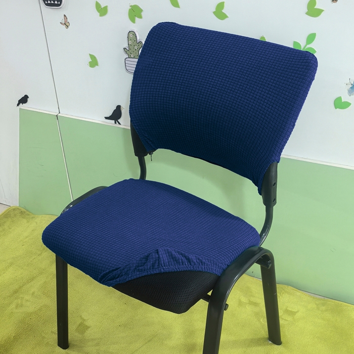 91家纺网 家纺一手货源 找家纺 （总）壹零特色家纺 2025新款弹力防水华夫格培训椅套 纯色带桌板椅子套-标准款