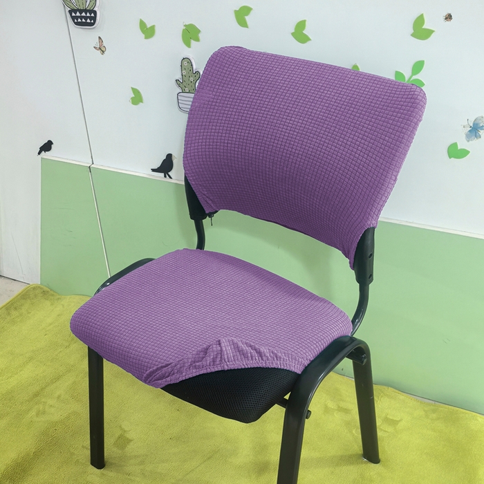 91家纺网 家纺一手货源 找家纺 （总）壹零特色家纺 2025新款弹力防水华夫格培训椅套 纯色带桌板椅子套-标准款