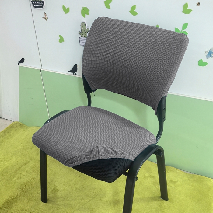 91家纺网 家纺一手货源 找家纺 （总）壹零特色家纺 2025新款弹力防水华夫格培训椅套 纯色带桌板椅子套-标准款