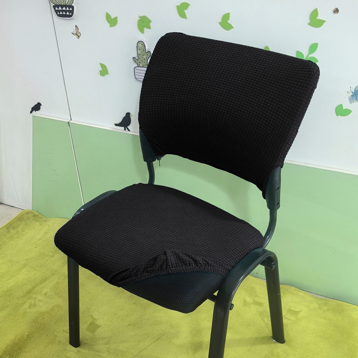 91家纺网 家纺一手货源 找家纺 （总）壹零特色家纺 2025新款弹力防水华夫格培训椅套 纯色带桌板椅子套-标准款