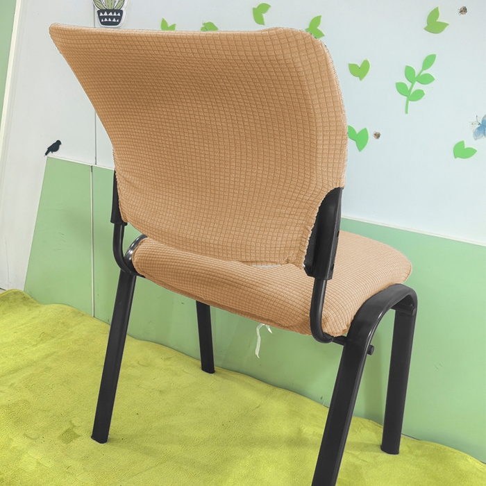 91家纺网 家纺一手货源 找家纺 （总）壹零特色家纺 2025新款弹力防水华夫格培训椅套 纯色带桌板椅子套-标准款