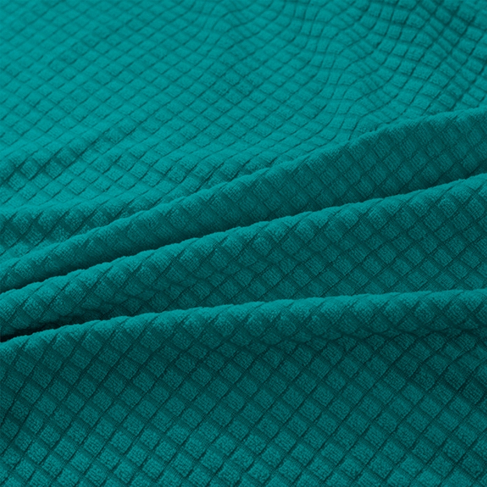 91家纺网 家纺一手货源 找家纺 （总）壹零特色家纺 2025新款弹力防水华夫格培训椅套 纯色带拉链加高靠背款椅子套