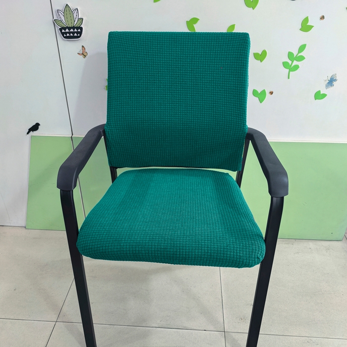 91家纺网 家纺一手货源 找家纺 （总）壹零特色家纺 2025新款弹力防水华夫格培训椅套 纯色带拉链加高靠背款椅子套