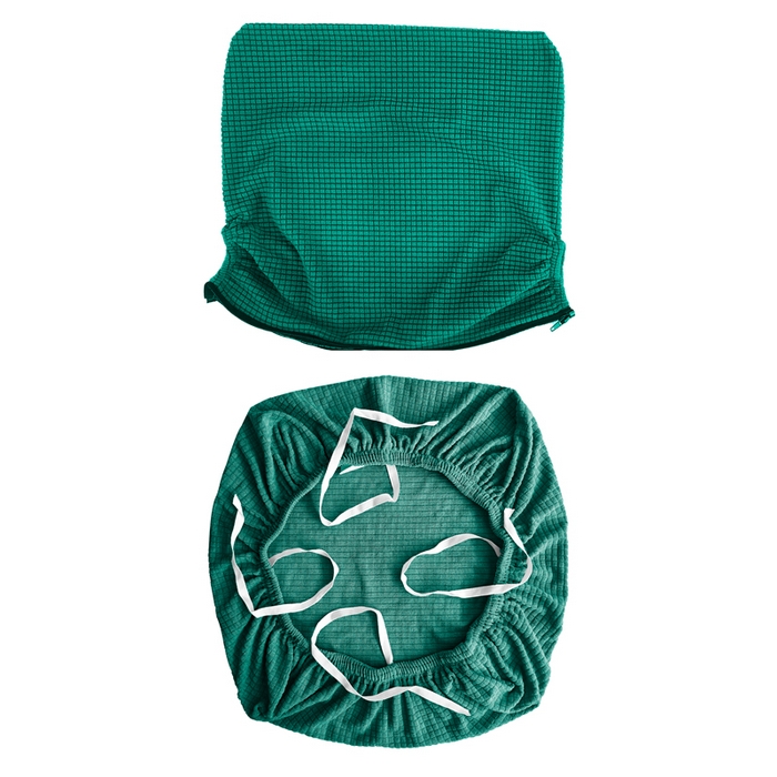 91家纺网 家纺一手货源 找家纺 （总）壹零特色家纺 2025新款弹力防水华夫格培训椅套 纯色带拉链加高靠背款椅子套